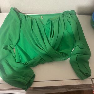 Green Off-Shoulder Women's Top